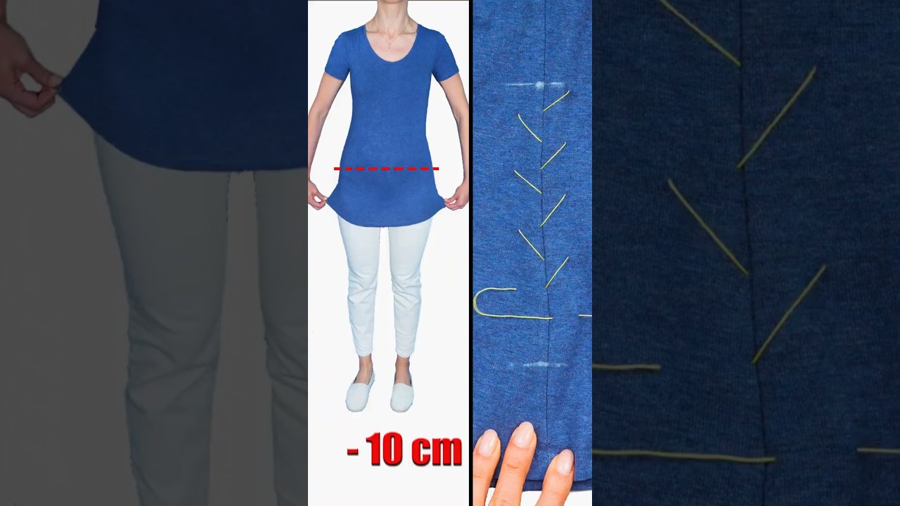 Лучший совет и хитрость, как укоротить футболку за 5 минут Miarti 🧵✂️