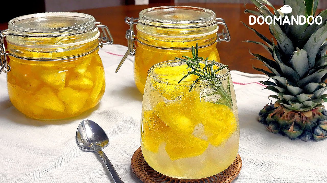 {ENG SUB}🍍과육이 제대로 느껴지는 파인애플청 Pinapple Ade : 두만두 doomandoo