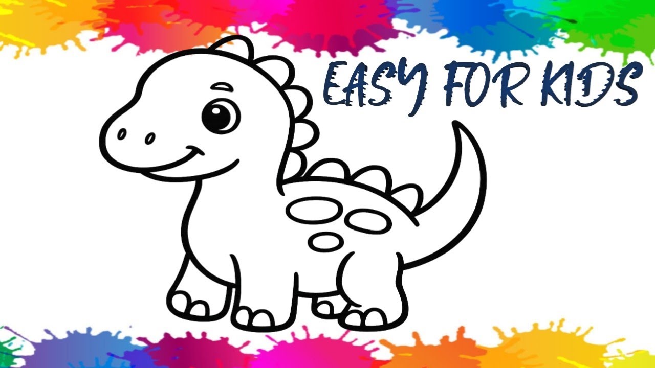 How to Draw a Cute Dinosaur 🦖 | Easy Drawing for Kids Step by Step