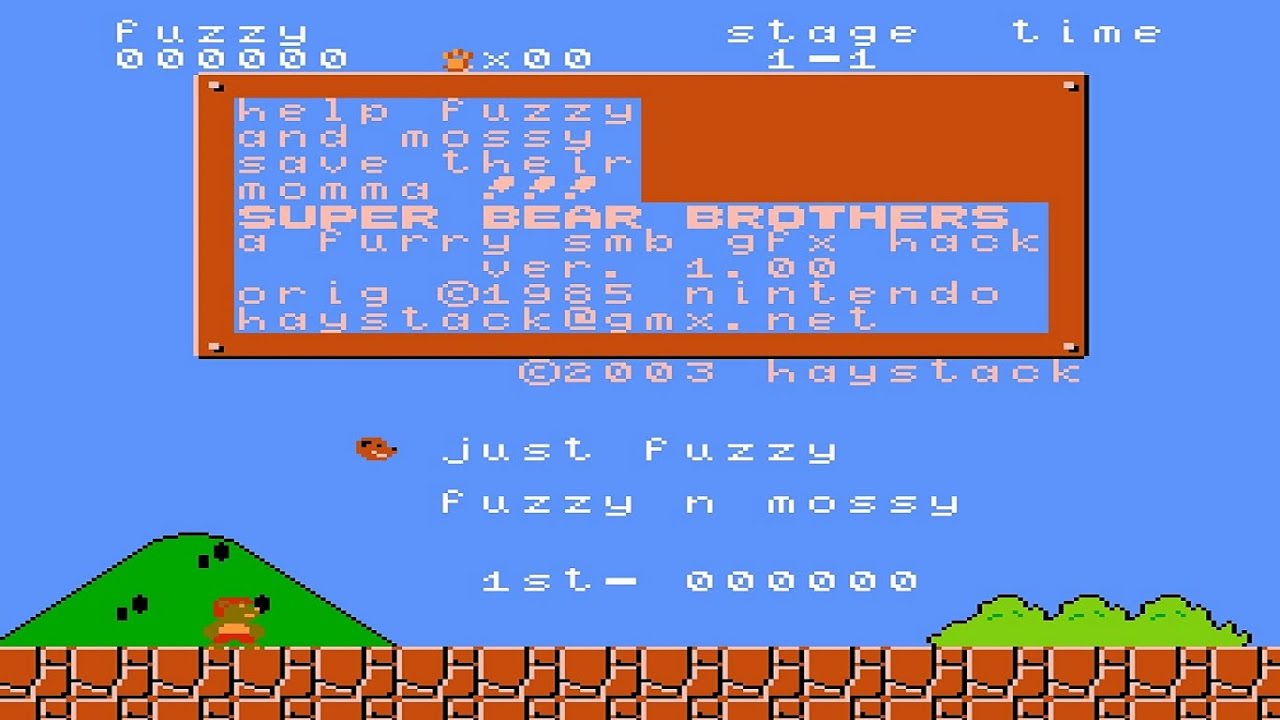 (FC/NES) - Longplay / Walkthrough - Super Bear Bros (SMB1 Hack) - HD 60 FPS