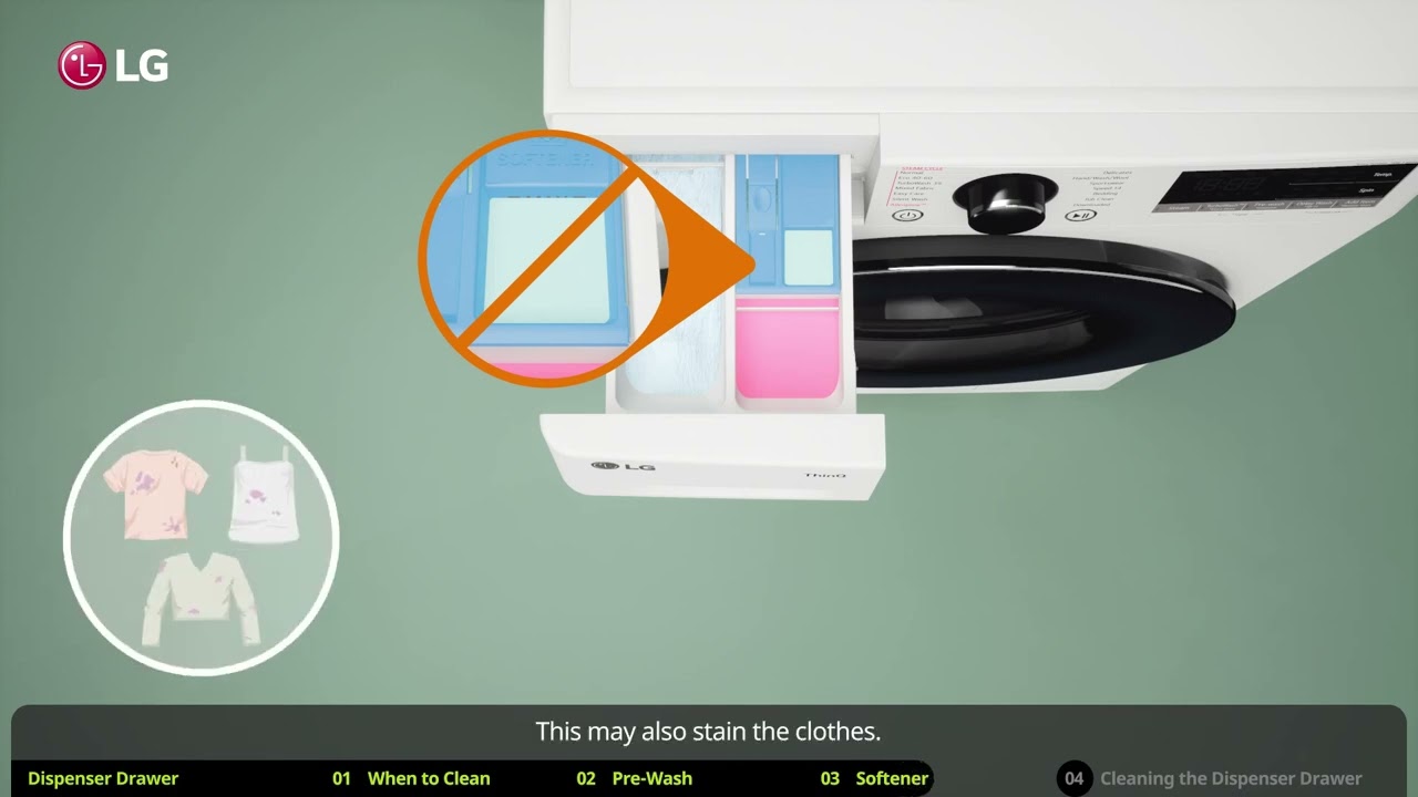 [Front load washer] Operation - General detergent dispenser use