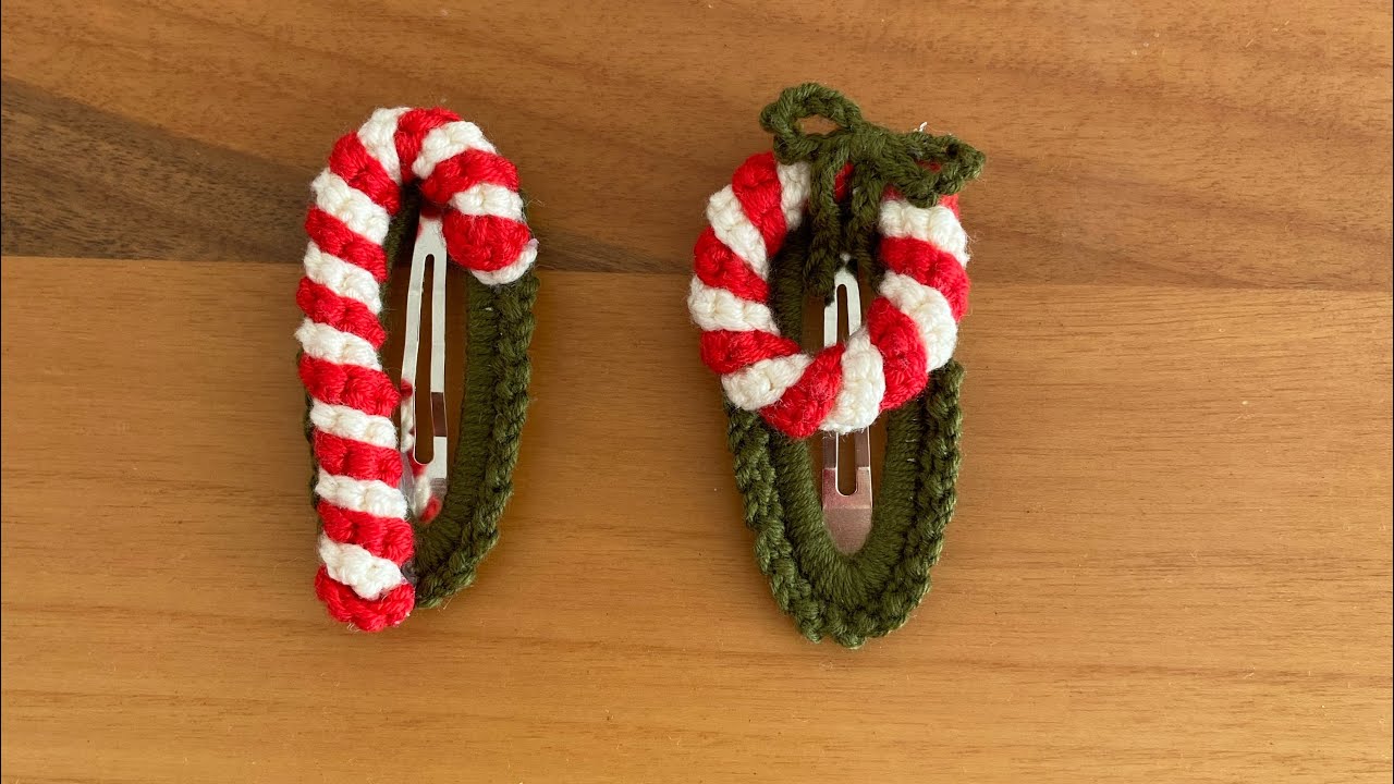 ÖRGÜ TOKA YAPIMI 🧶YENİ YIL KONSEPT BASTON ŞEKER ve KAPI SÜSÜ TOKA YAPIMI 🤩İKİ TOKA BİR ANDA #crochet