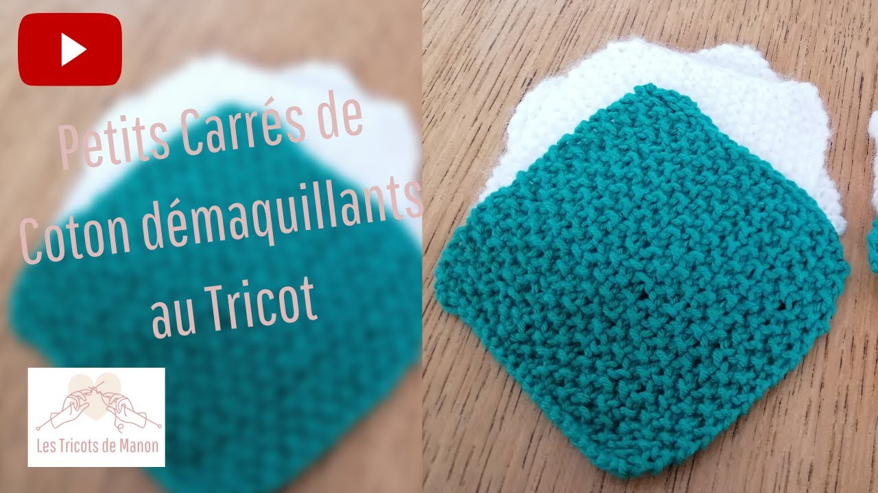 Carrés de coton démaquillants au tricot