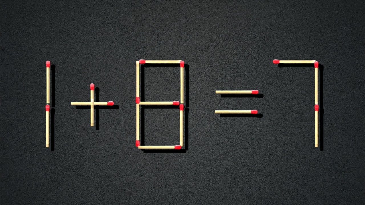 Rearrange the match to fix the equation, Matchstick puzzles with answers