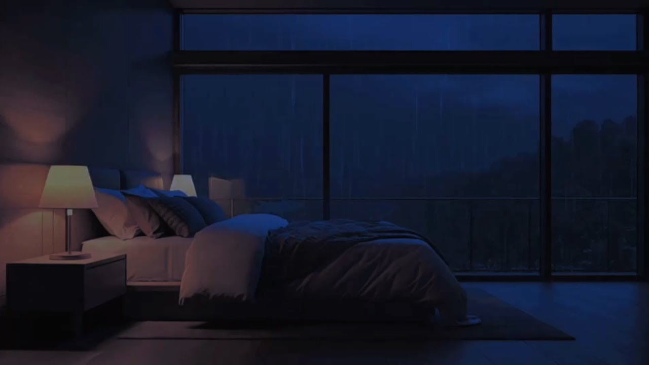 Rainy Night Window Sounds for Deep Sleep 💤 | Calm Rain Ambience • 8 Hours • No Thunder