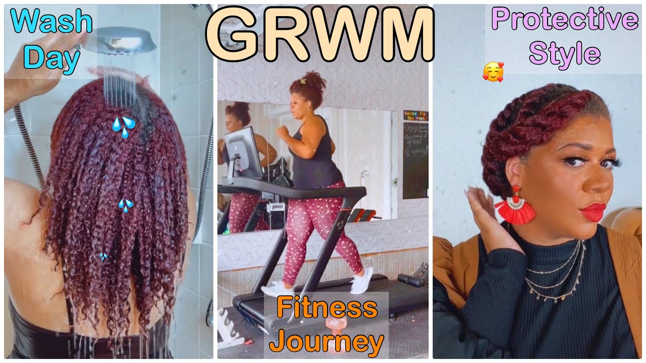 GRWM 🥰 Work Out 🏃🏽‍♀️Wash Day 💦 Stying 👩🏽‍🦱 Flat Twist Protective Style 🧡Son's Concert 🎶