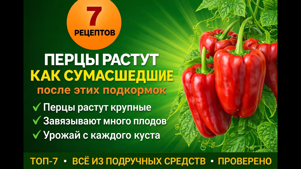 🫑 7 подкормок, после которых перец растёт как на дрожжах и заваливает урожаем