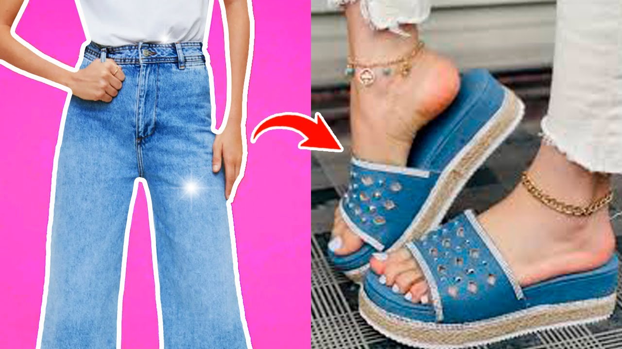 DIY SLIPPERS: how to make  Flip Flops out of old jeans