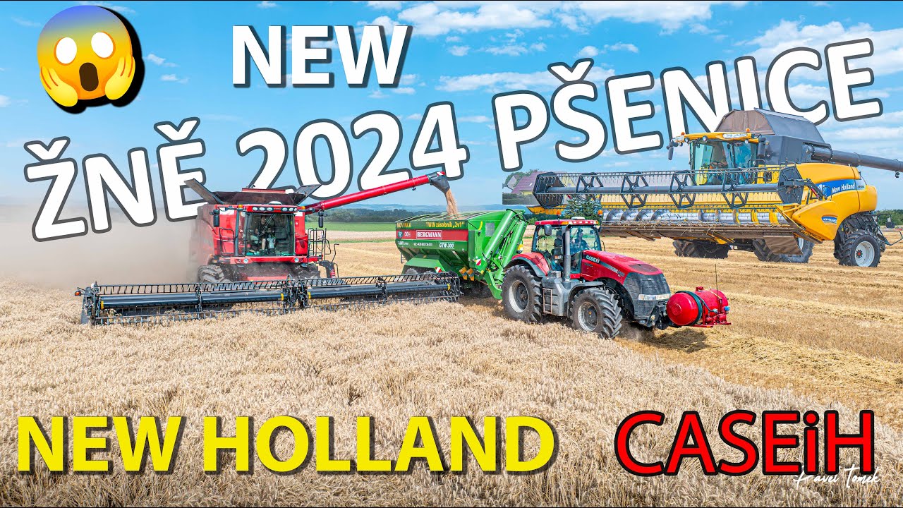 😱 Top Start Harvest 🌾 2024 žně 🟥 CaseIH 9120 MacDon 🟡 New Holland CR9080 | Bergmann | CASEIH Magnum