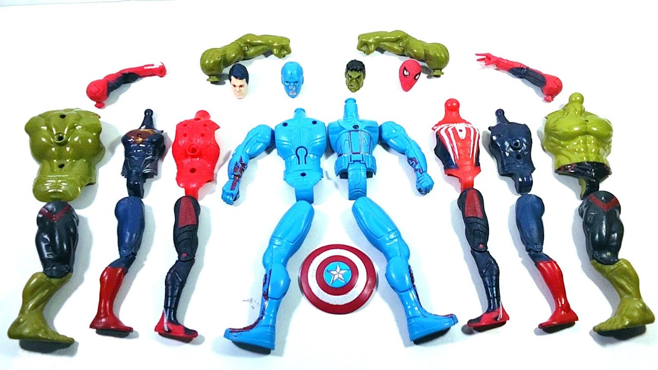 AVENGERS SUPERHERO TOYS CAPTAIN AMERICA VS SPIDER-MAN MILES MORALES VS SUPERMAN VS HULK SMASH...