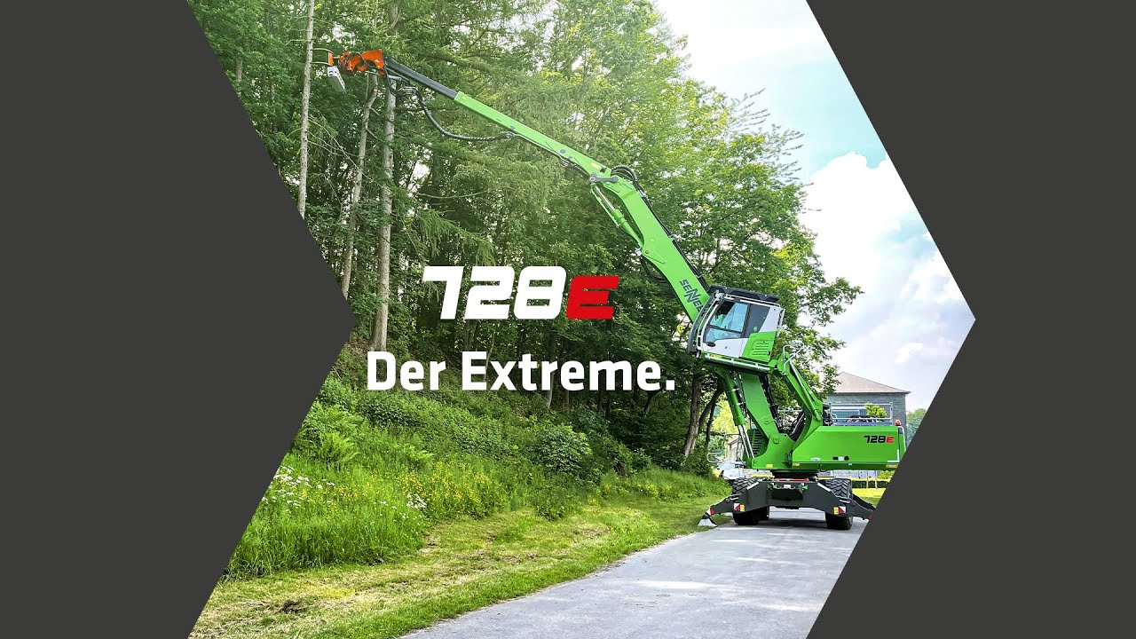 HARVEST BIG TREES with the new SENNEBOGEN 728 E (German)