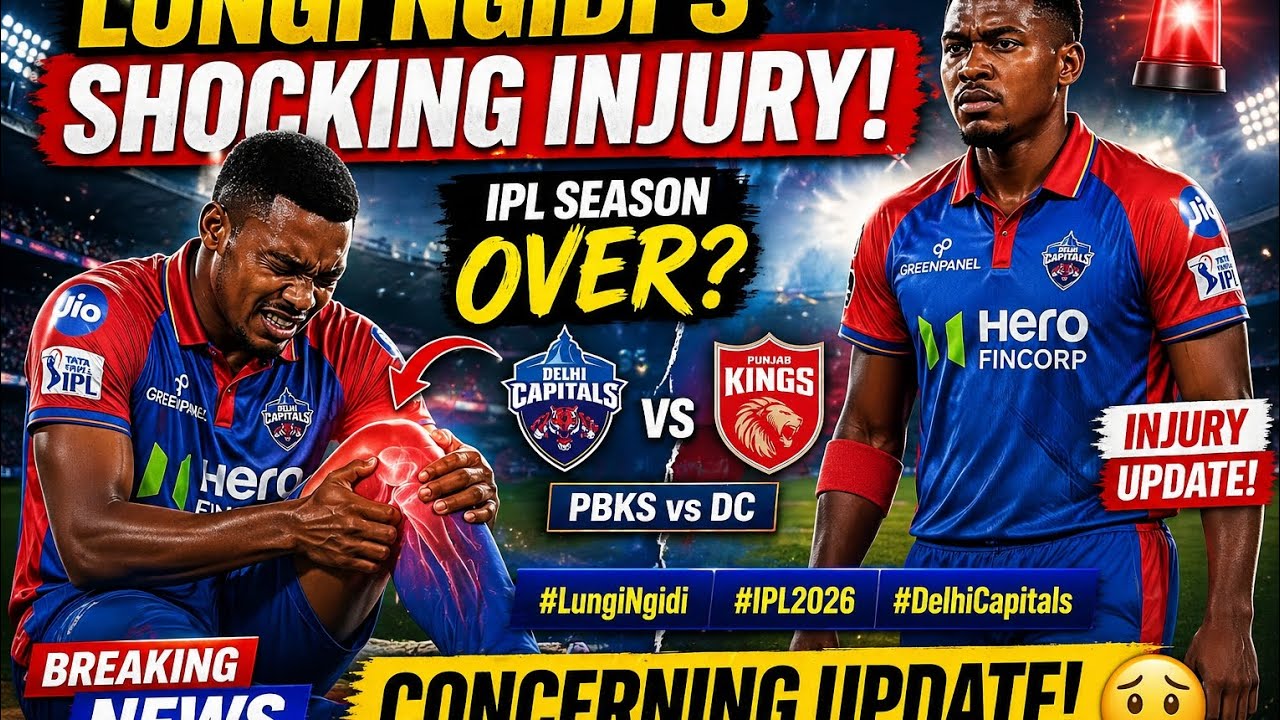 Lungi Ngidi Injury Update 😢 | PBKS vs DC Match Shock | IPL 2026 Latest News