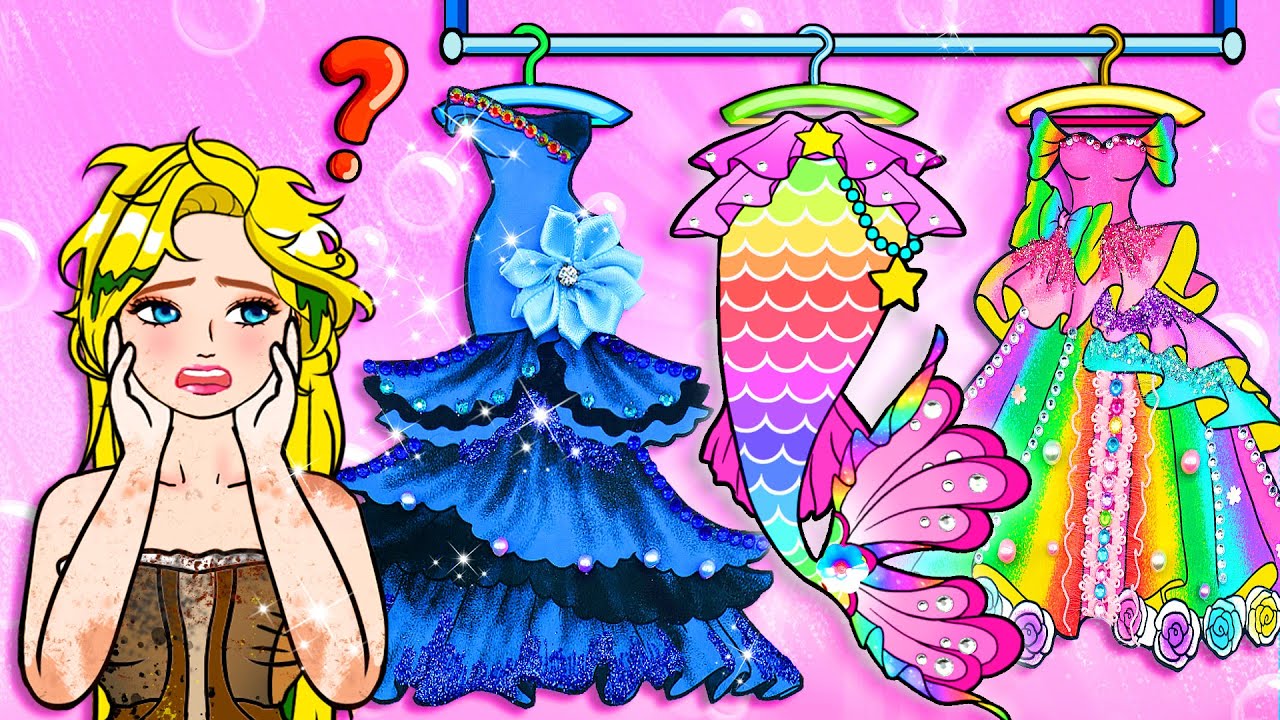 👑 Paper Dolls Dress Up ️🎉 Which Dress Will Make the Mermaid Shine 🎭💐🌈 DIY Handmade Outfits