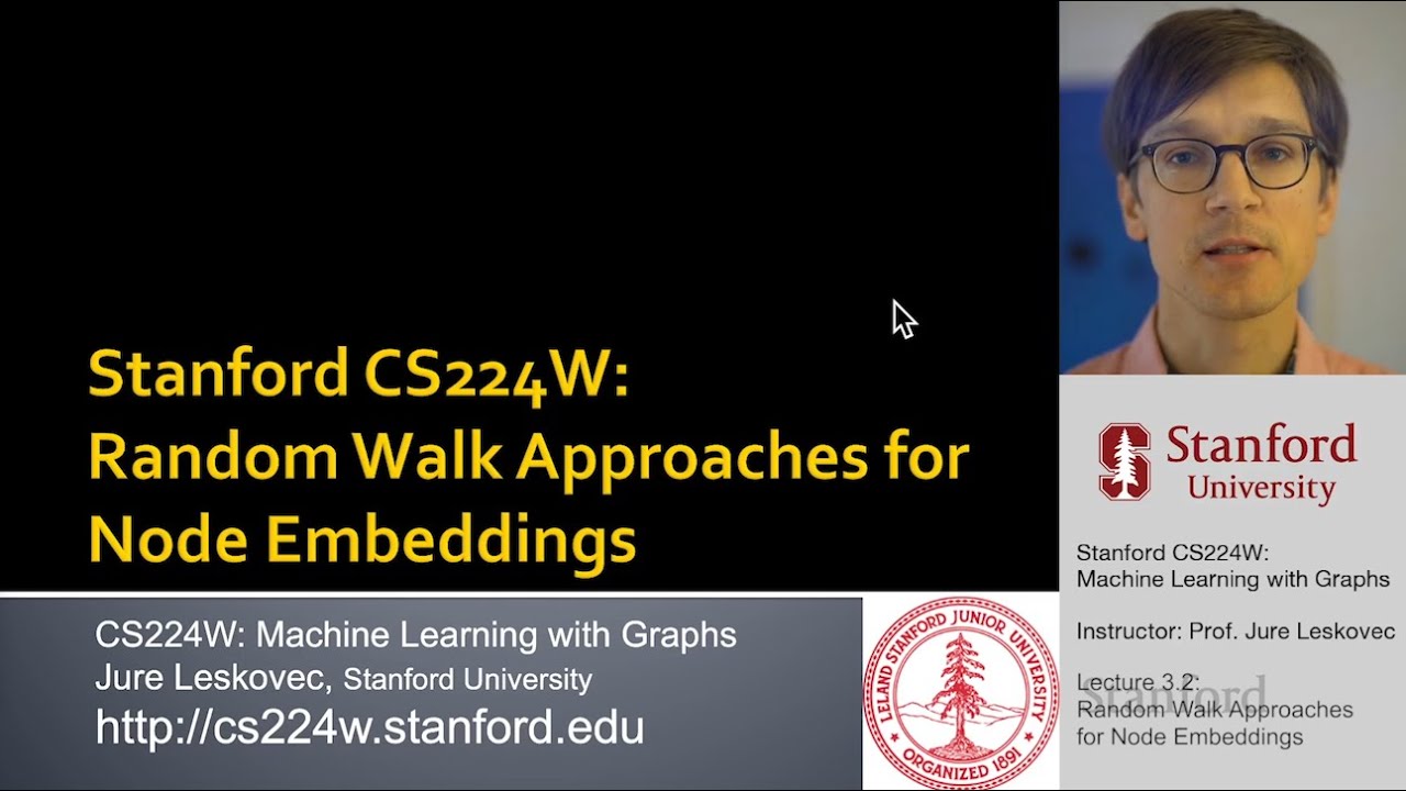 Stanford CS224W: ML with Graphs | 2021 | Lecture 3.2-Random Walk Approaches for Node Embeddings