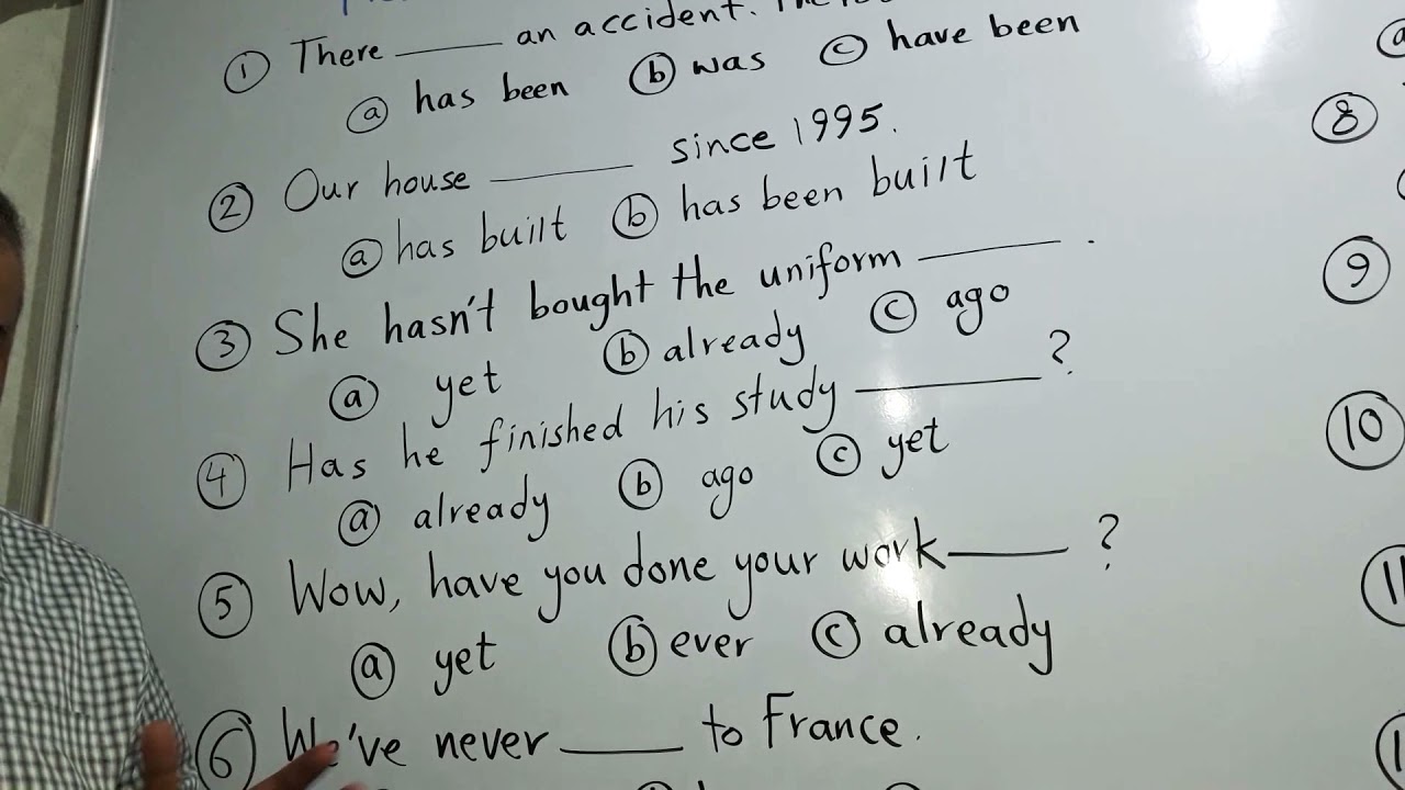 Present Perfect Exercise الصف الثالث الثانوي