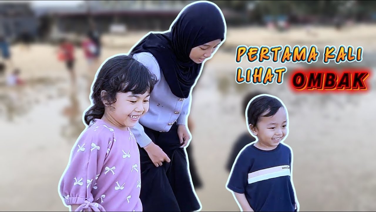 KEHEBOHAN SHOFIA & KHALID SAAT PERTAMA KALI LIHAT OMBAK ‼️REAKSINYA BIKIN GEMES 🌊🤣