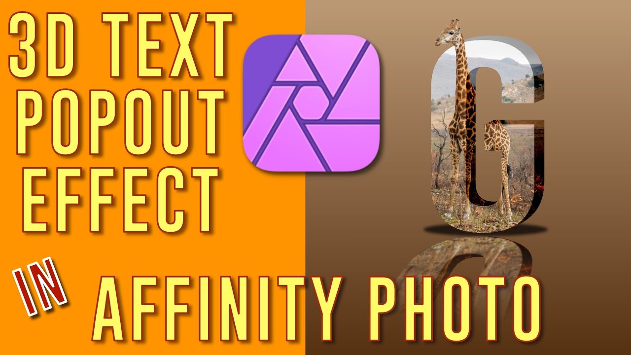 3D Popout Text Tutorial With Reflection - Affinity Photo
