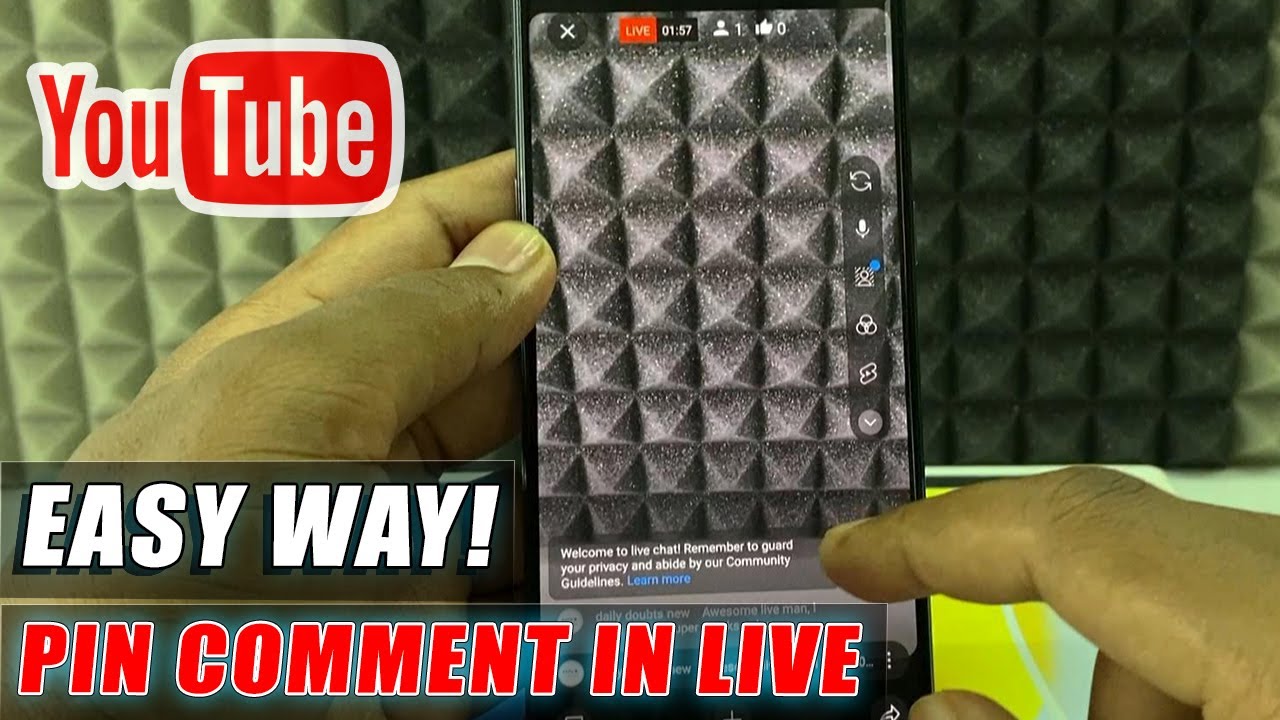 how to pin comment on youtube live?