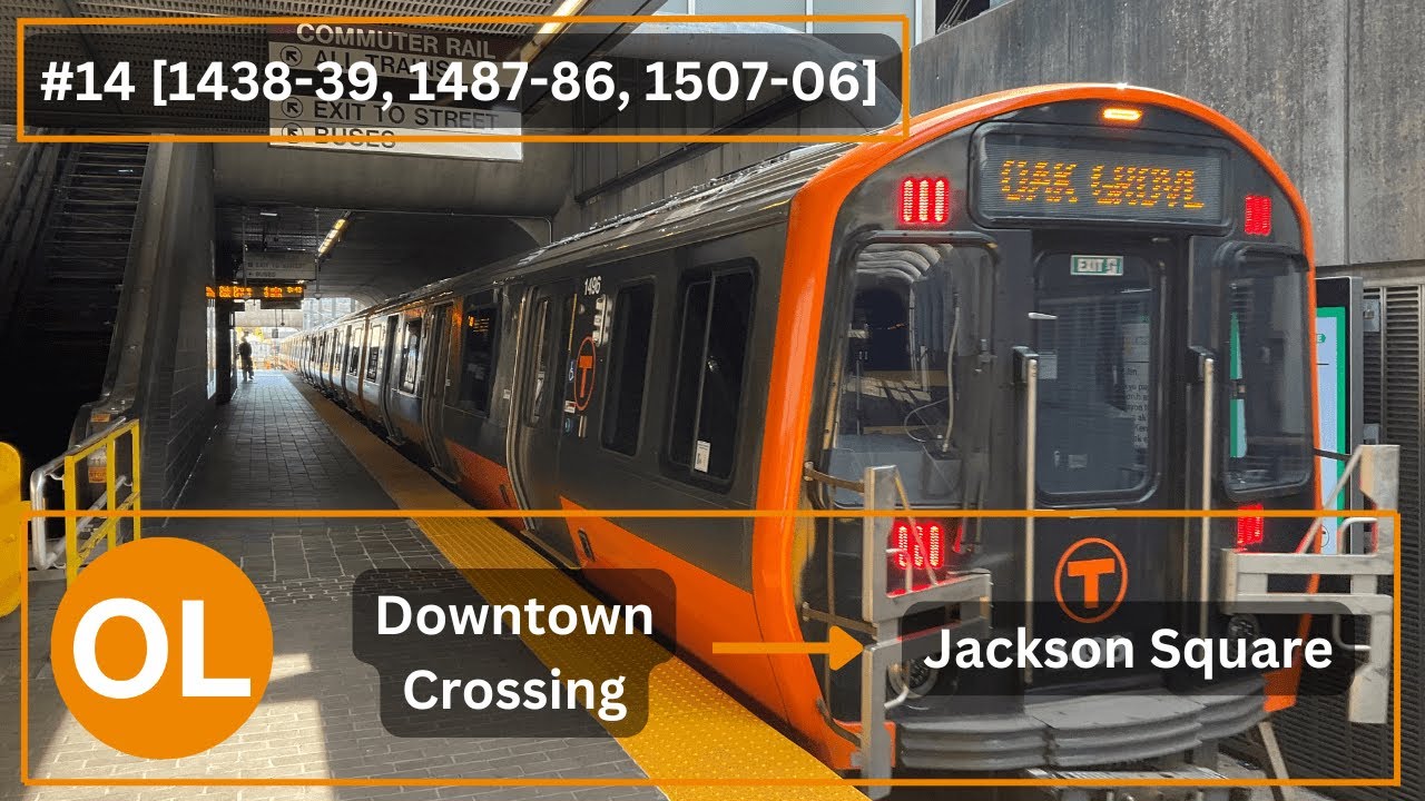 [Boston] MBTA #14 CRRC [1438-39, 1487-86, 1507-06] Orange Line: Downtown Crossing → Jackson Square