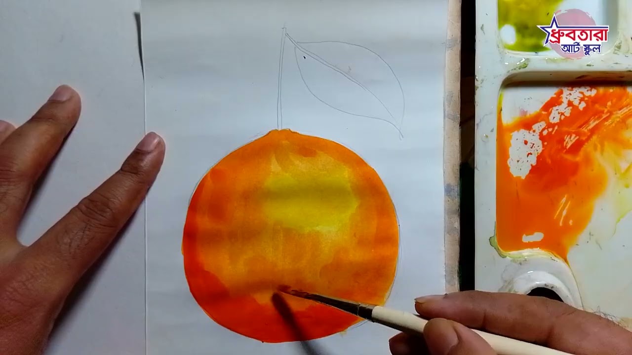 Malta (Orange) Drawing with Watercolor 🍊 | Easy Watercolor Painting