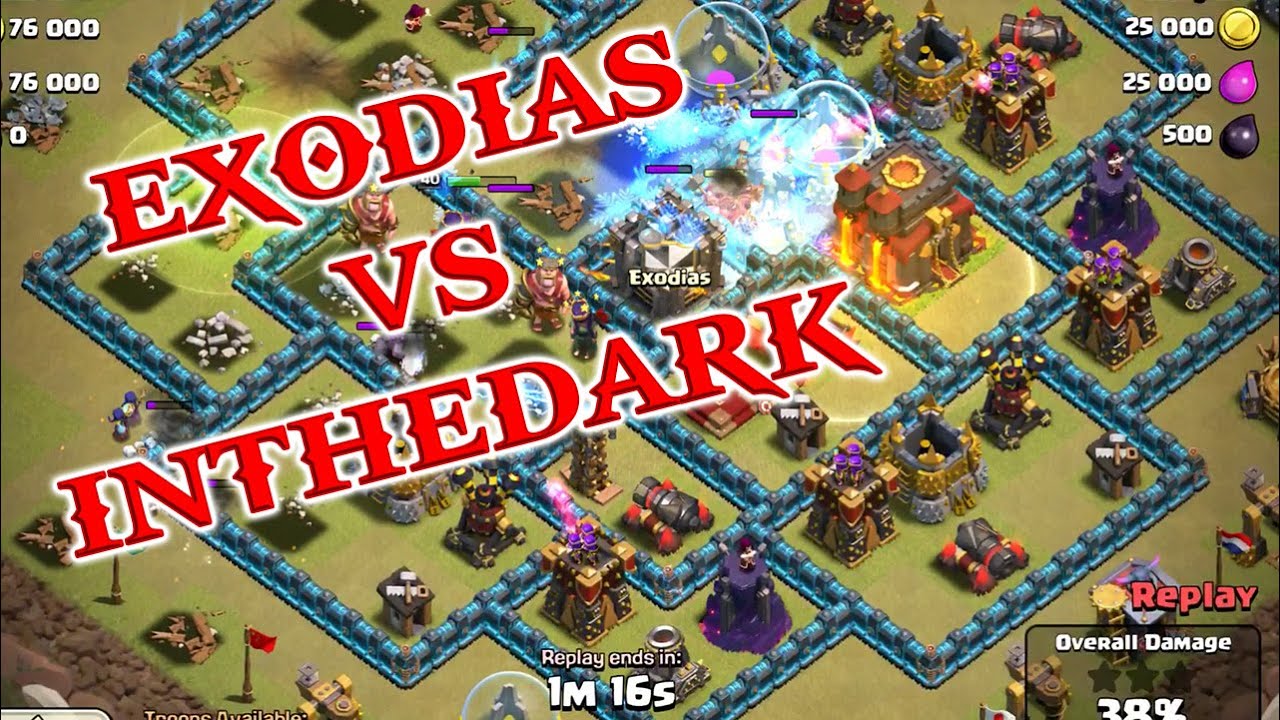Clash of clans clan wars Exodias vs Inthedark - the clan wars of 34 3-star