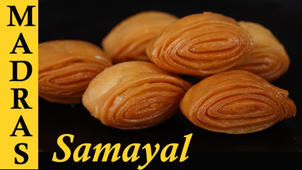 Surul Poori Recipe in Tamil | Madakku Sweet Recipe in Tamil | Khaja Recipe in Tamil