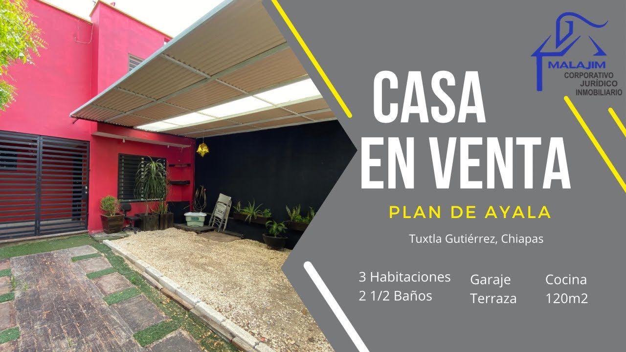 CASA con 3 HABITACIONES en Venta, Plan de Ayala, Tuxtla Gutierrez, Chiapas.