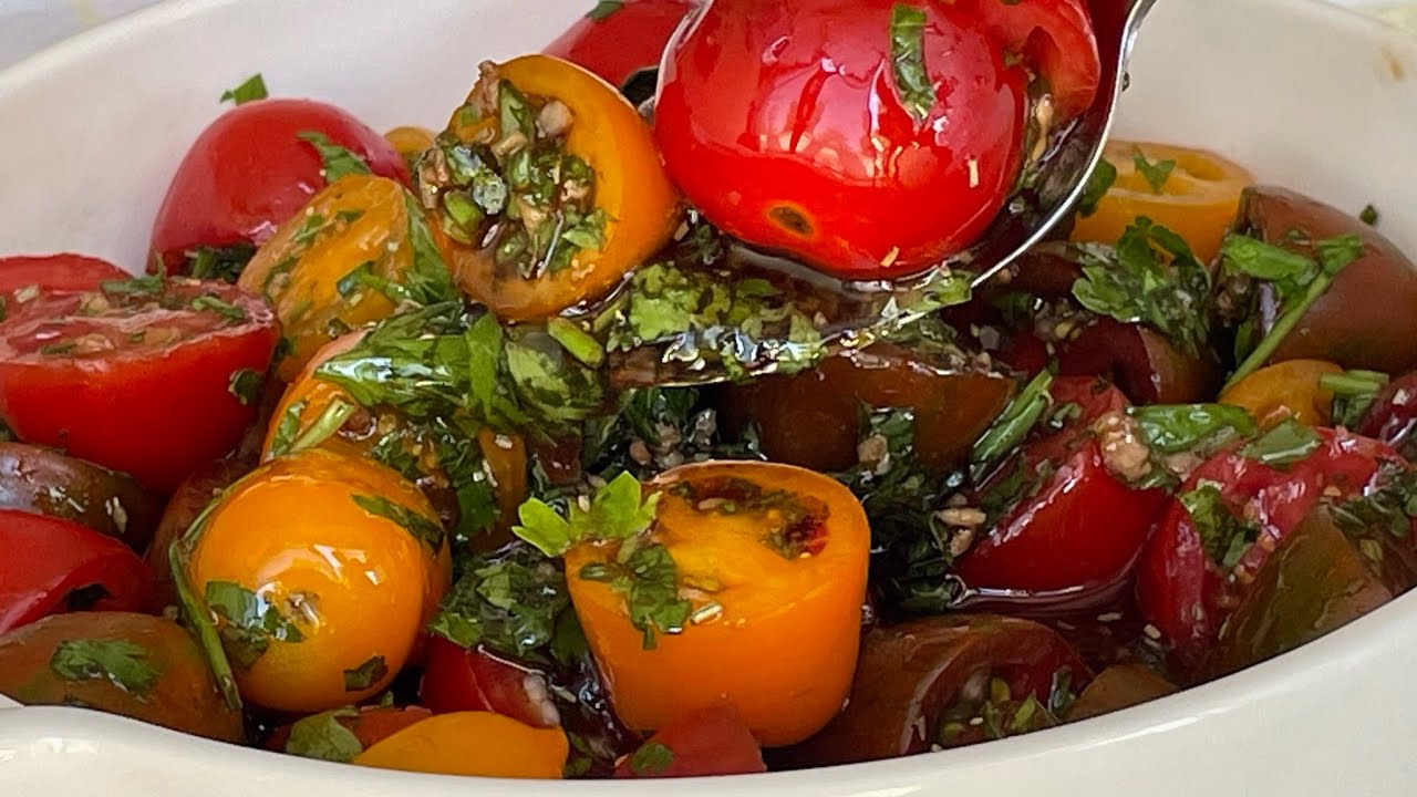 Marinated Cherry Tomatoes Salad l Easy & Delicious Recipe