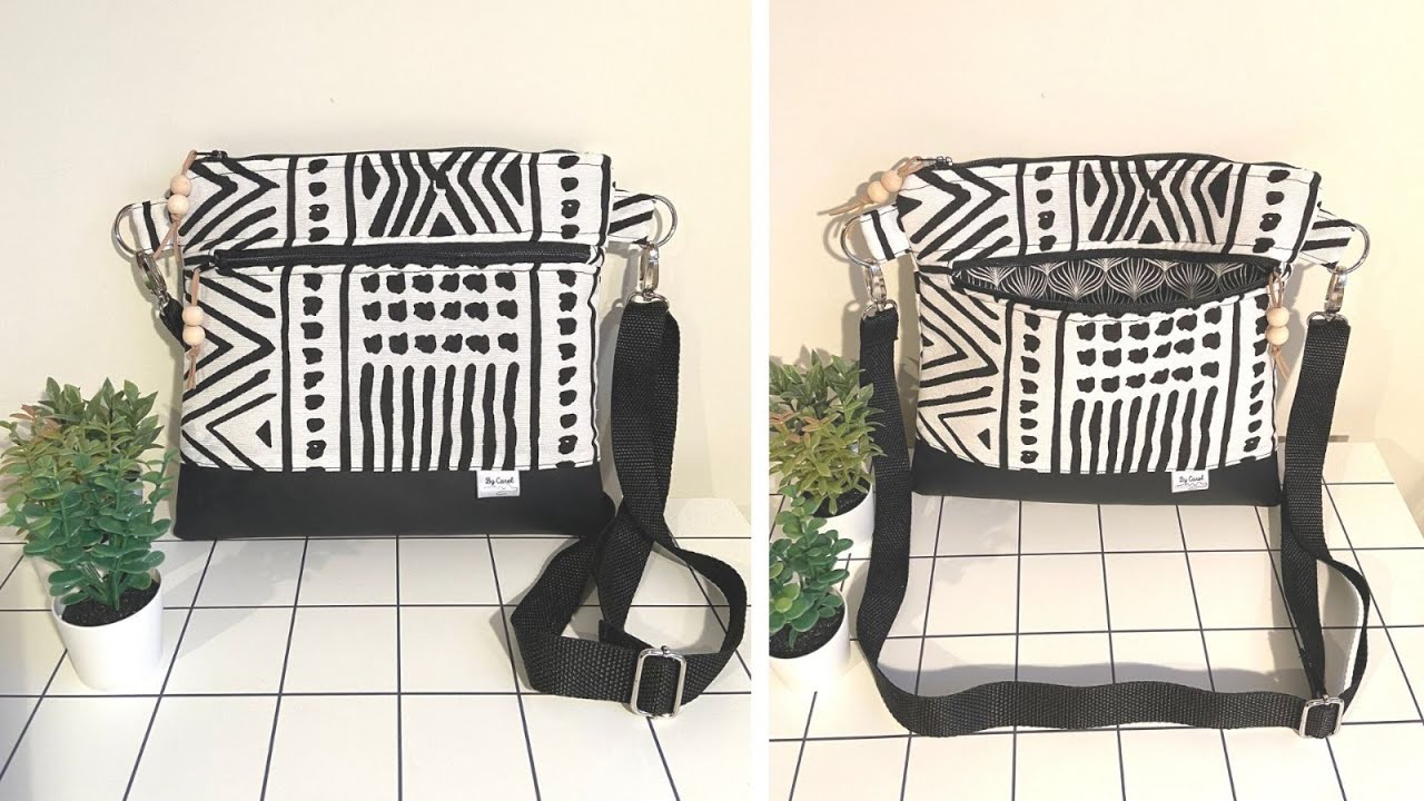 Tutorial costura: ¿Cómo hacer un bolso de tela y polipiel con bolsillo exterior con cremallera?