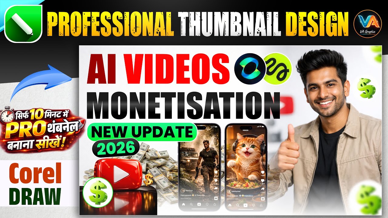 CorelDRAW Me Thumbnail Kaise Banaye 🔥 Professional YouTube Thumbnail Design Tutorial Hindi