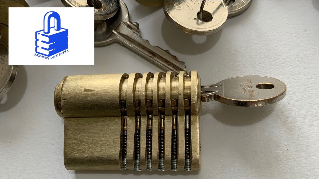 (31) Lock Picking for Beginners - Home made cutaway Yale Euro Cylinder lock to see spool pins picked