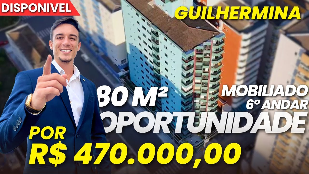 Apartamento Grande, 300m do Mar, 2 Dormitórios, Mobiliado - Bairro Guilhermina, Praia Grande - SP