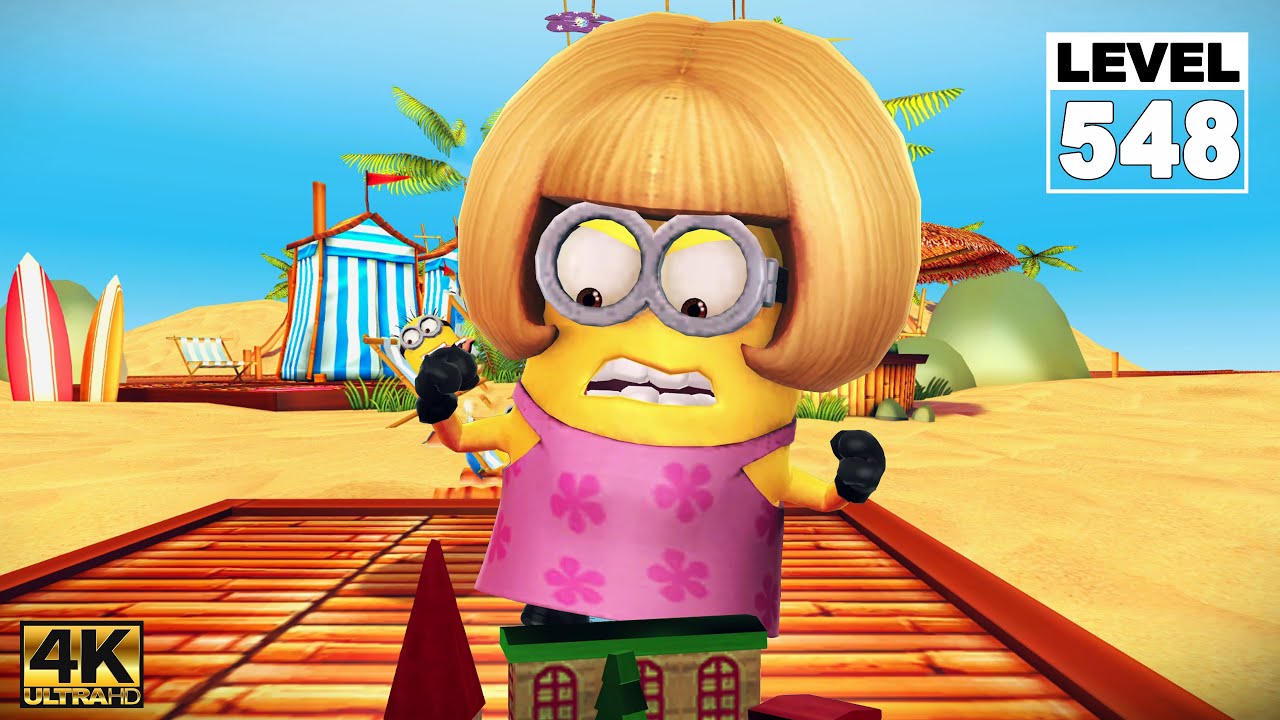 Despicable Me Minion Rush Mom Minion collect 8K Bananas challenge at Minion Beach| LV.548 EP#399| 4K