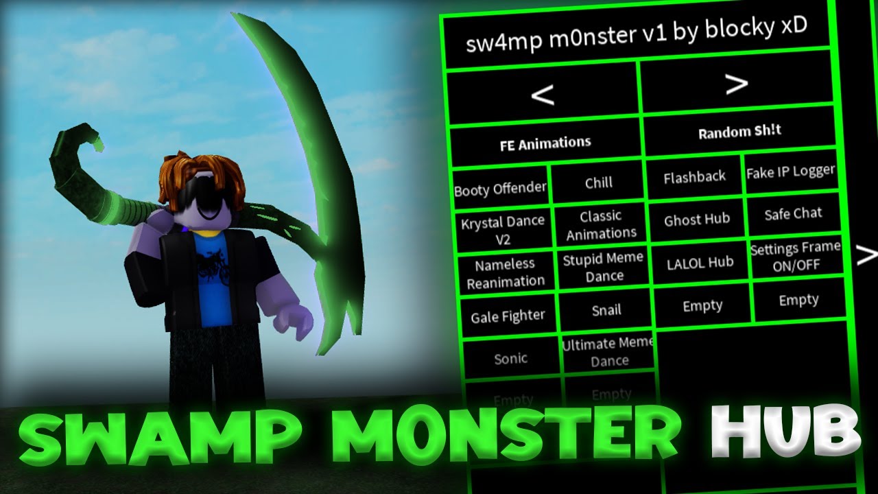 SwampM0nster FE Script Hub Showcase — ROBLOX EXPLOITING