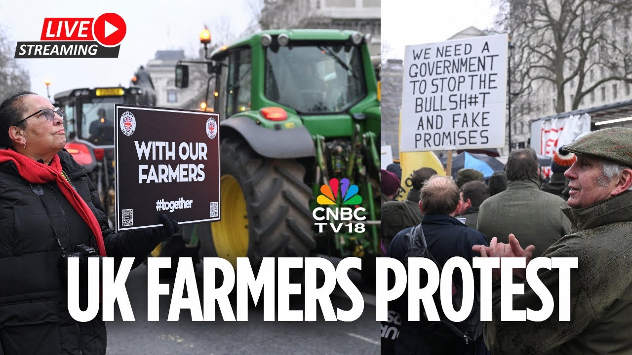 UK Farmers Protest LIVE: Farmers Take Over London With Tractors On UK Budget Day | Aerial View |N18G