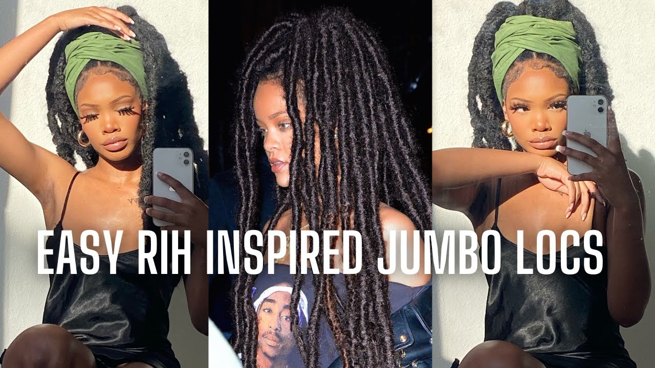 rihanna inspired jumbo faux locs *super easy*