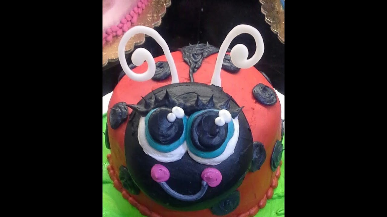 Lady Bug Cup Cakes in Butter Cream- Cake Decorating- How To