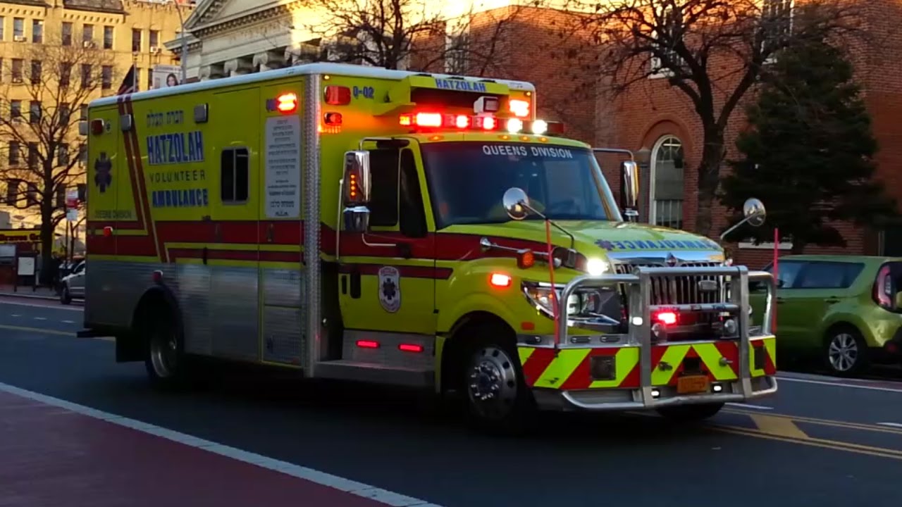 Hatzolah volunteer ambulance responding with air horns