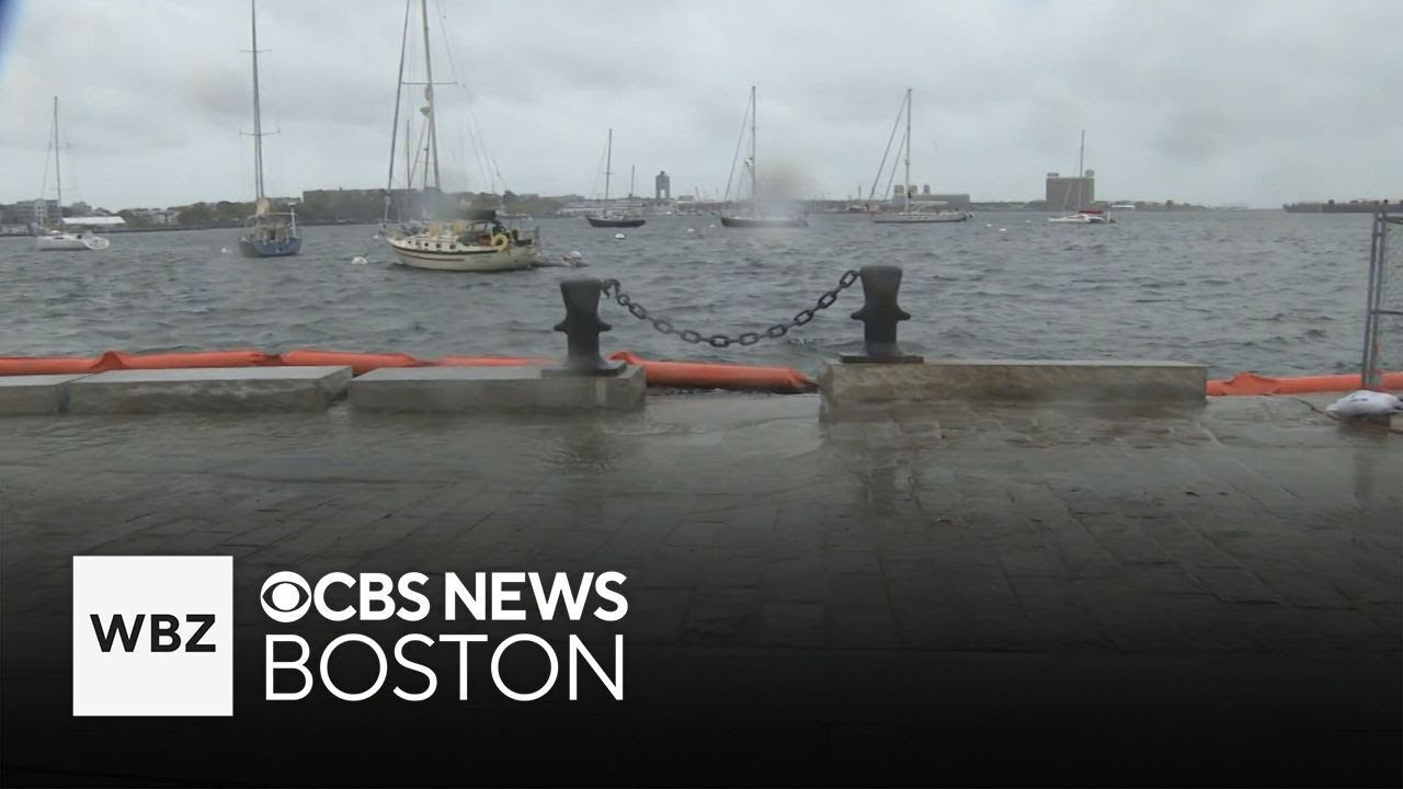 The latest as a nor'easter batters down on Massachusetts with strong winds and rain