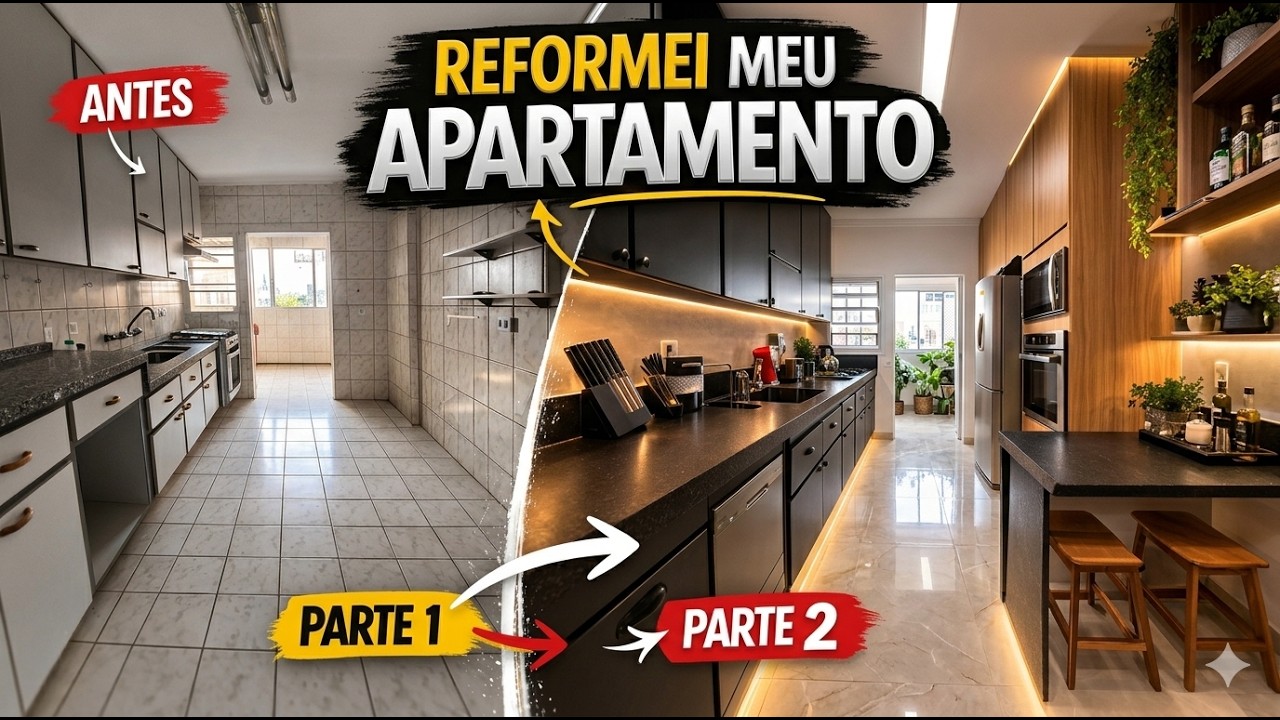 Antes e Depois da Reforma (PARTE 1) | Comprei um Apartamento Antigo e TRANSFORMEI COMPLETAMENTE