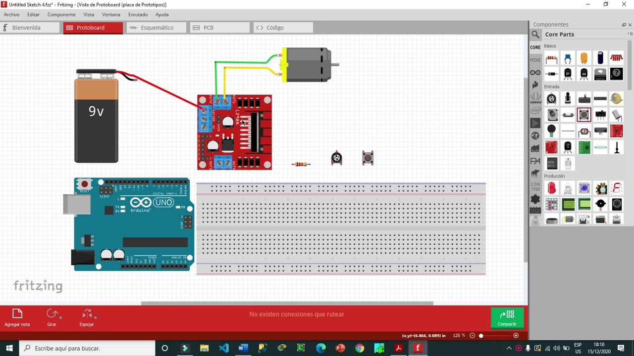 Practica 21 Control de motor cc(Puente L298N)