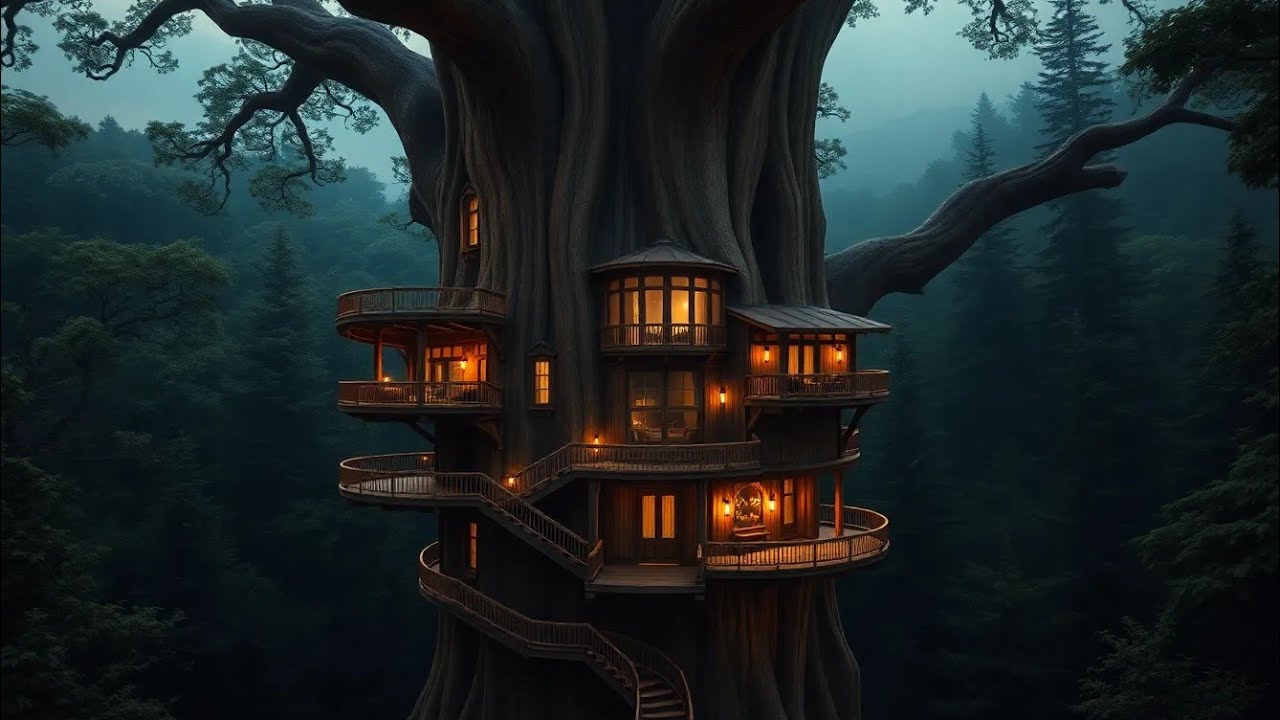I Built a Luxury Home Inside a Giant Tree | Cinematic Forest Treehouse