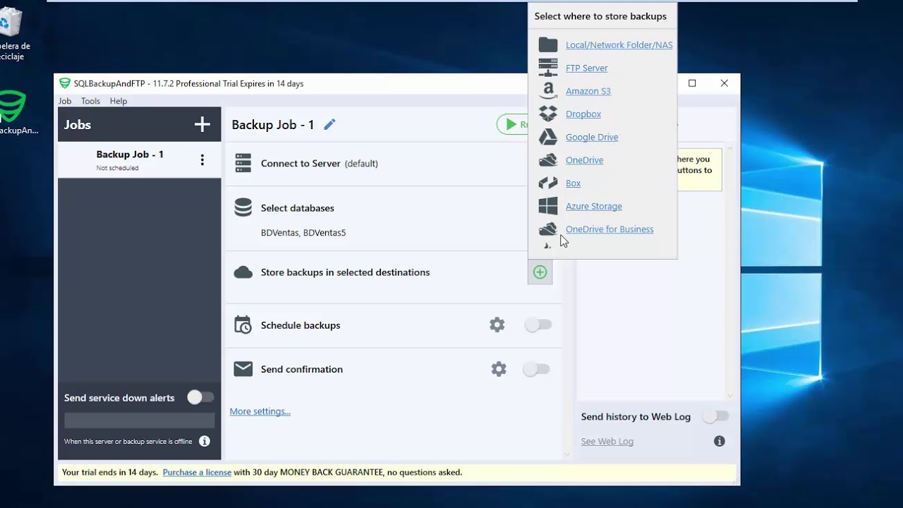 10.Respaldos en la Nube (utilizando SQL Backup And FTP)