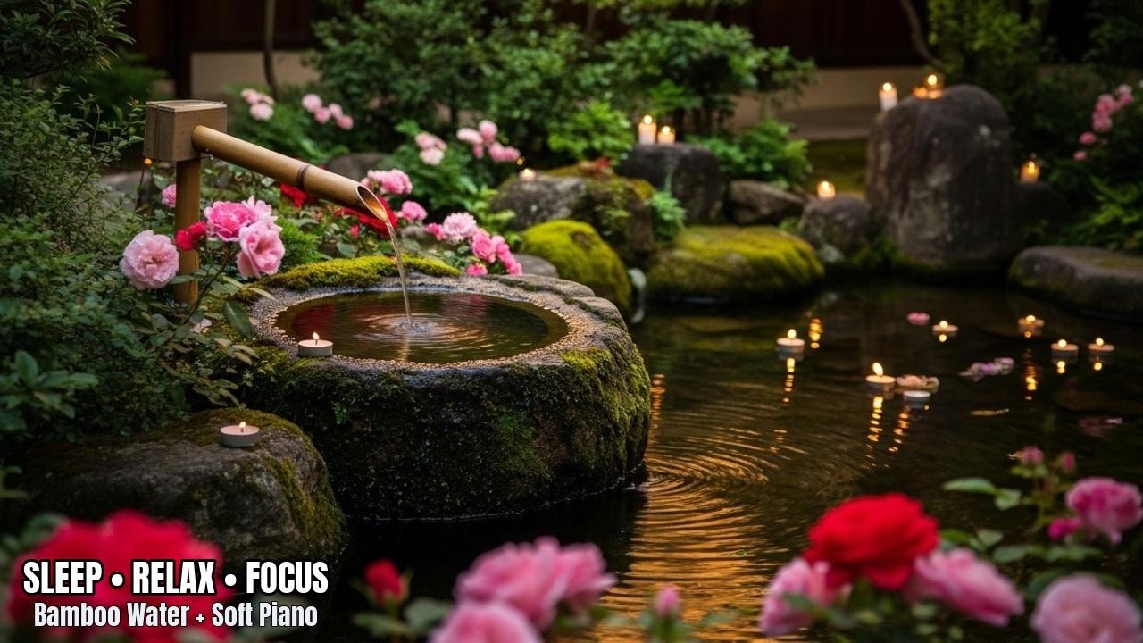 Deep Focus for Work & Study: Bamboo Water + Soft Piano (No Lyrics) • Live Soundscape