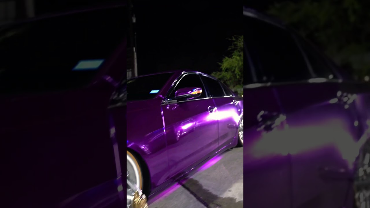 Cadillac on Swangas purple chrome wrap #slabculture #swangas #slabsunday