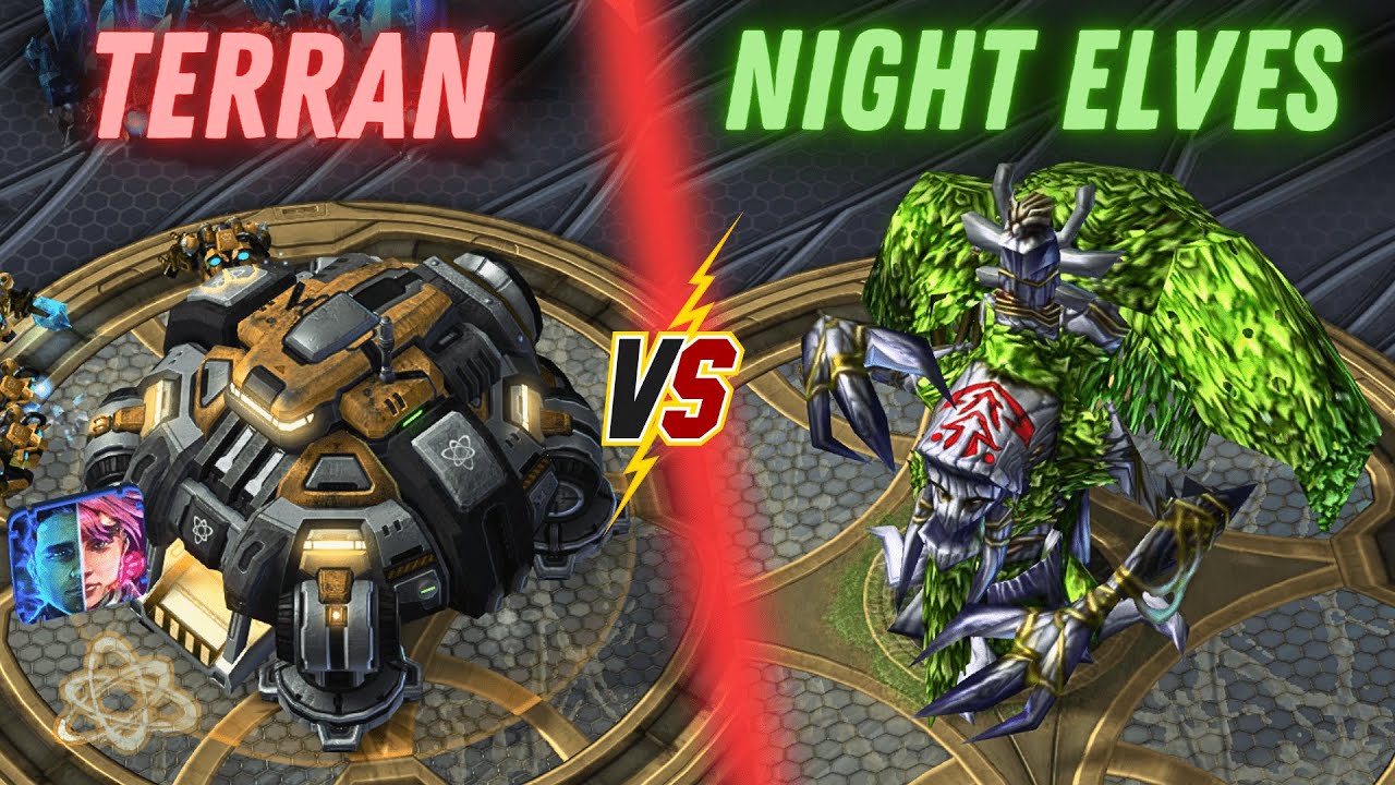 Warcraft 3 Crosses Over Into StarCraft 2?! Modded Cast (Terran Vs Night Elves)