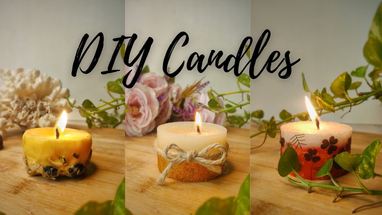 মোল্ড ছাড়াই সহজে ক্যান্ডেল তৈরি | DIY Candles Without Bee Or Soy Wax | DIY Candle Design Ideas |