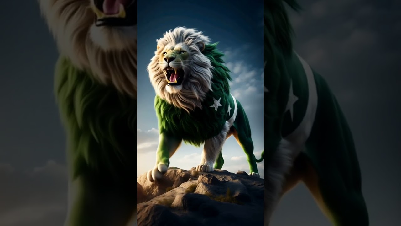 Mighty Lion Roars with Pakistan Flag on 14 August 🦁🇵🇰 | Independence Day Special #pakistan