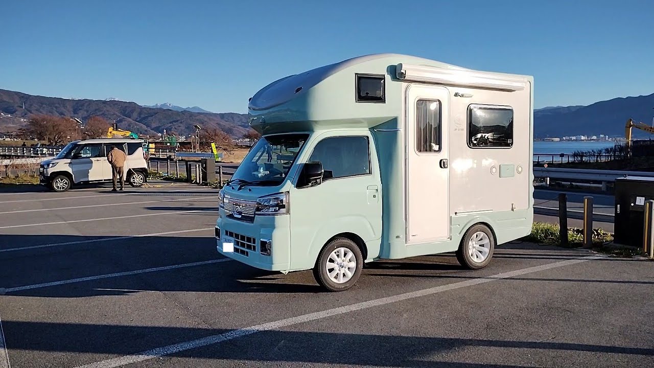ハッピーワンプラス　冬の車中泊初体験　赤砂崎公園RVパーク　FFヒーターって暖かいの？
