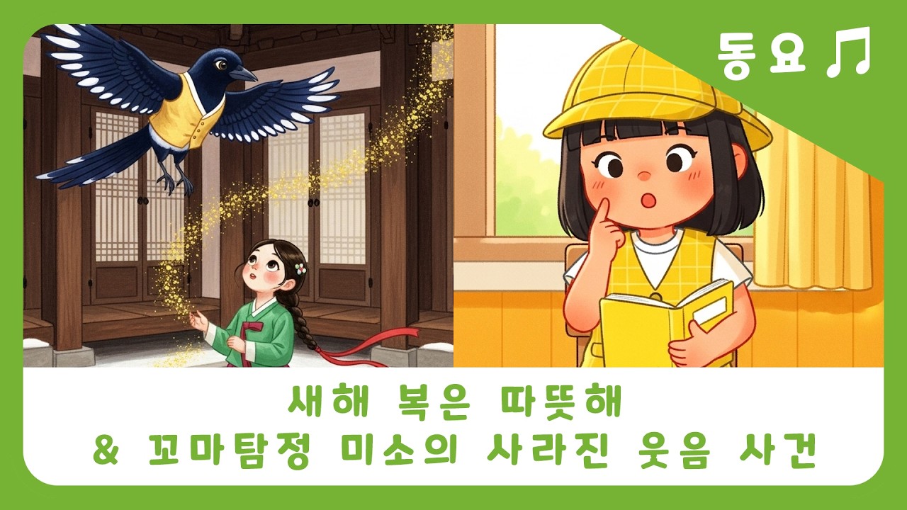 [동동이의세상 | 동요 이어듣기🎶] “새해 복은 따뜻해”✨ +  🔍“꼬마 탐정의 사라진 웃음 사건”🕵️‍♀️ #동요 #동화 #동동이의세상 #창작동요 #어린이동요 #동화애니메이션